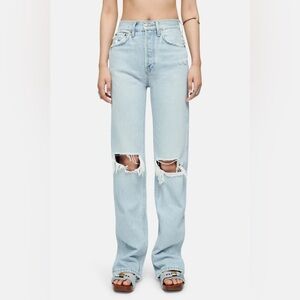 Re/Done NWT 90s High Rise Straight Loose Distressed Jeans